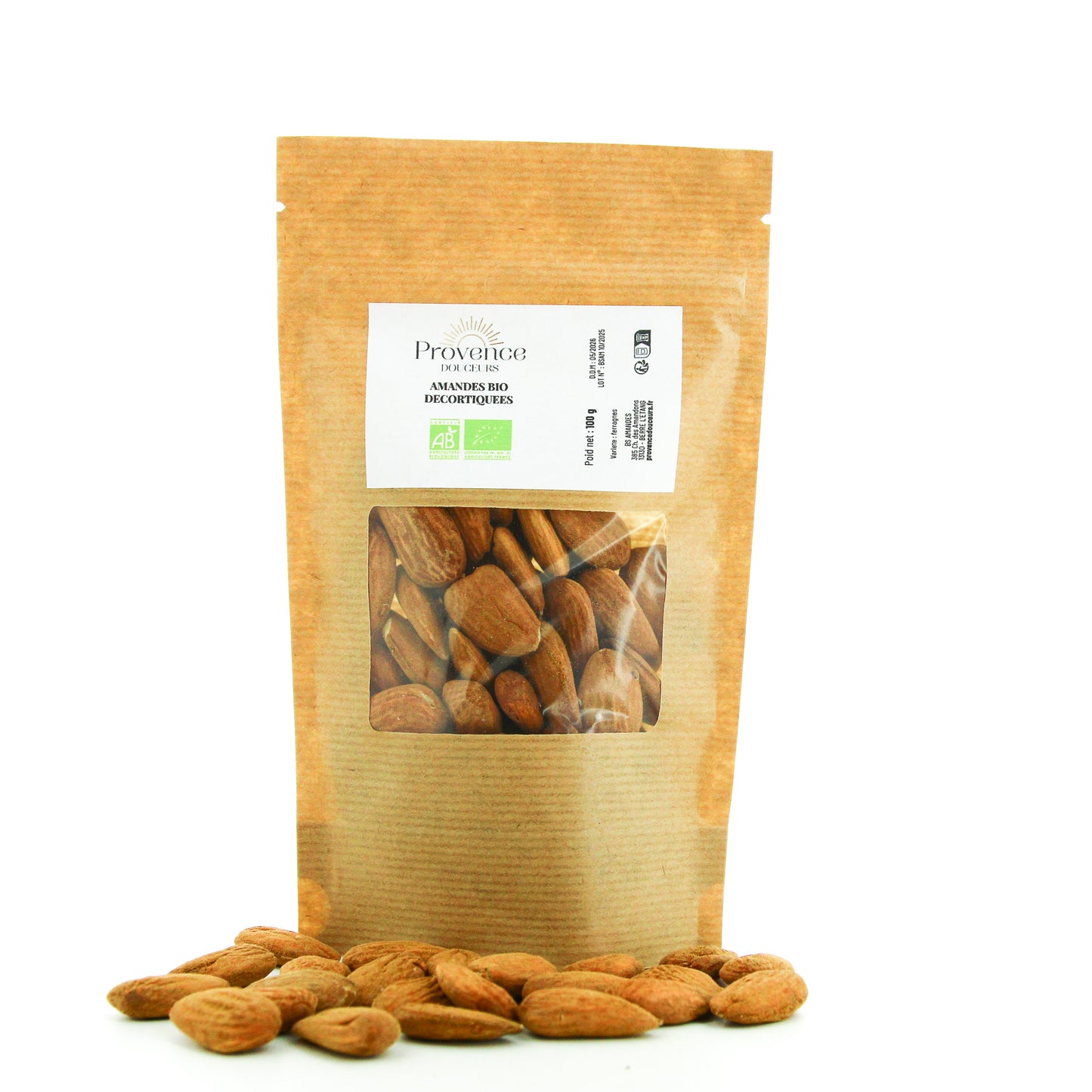 SACHET AMANDES BIO DECORTIQUEES 100G