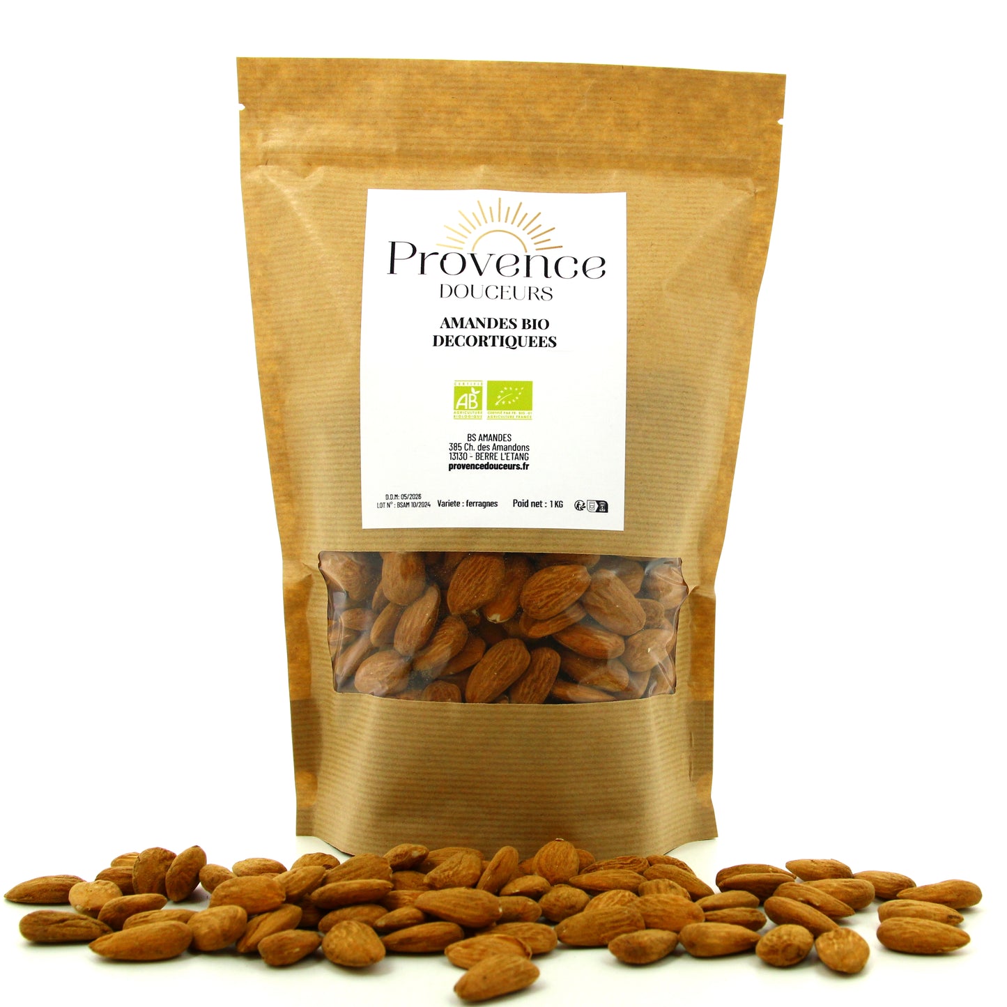 SACHET AMANDES BIO DECORTIQUEES 1Kg